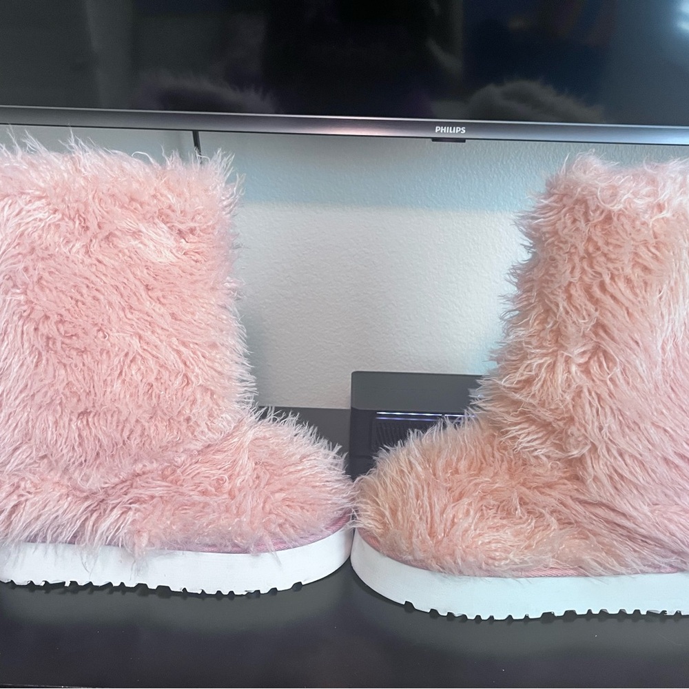 Fluffy Pink Boots